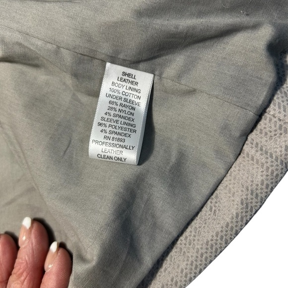 G.I.L.I Got To Love It Gray Leather Cascade Waterfall Blazer Sz 10 - Picture 13 of 13